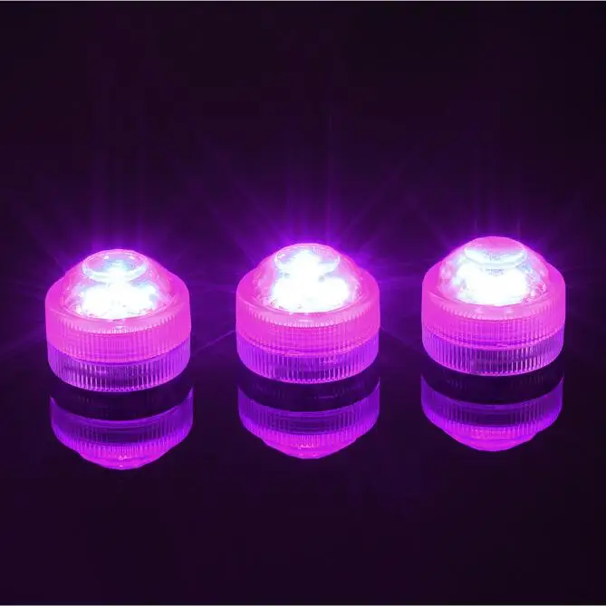 2 CR2032 Battery Operated Submersible Triple LED Light Waterproof Flameless Tealight Candles for Wedding Party Xmas Decoration