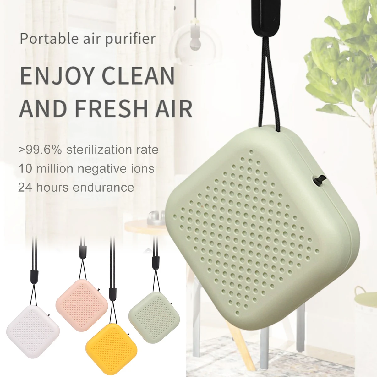 Negative ion Wearable Personal Portable Air Purifier Necklace for Home Bedroom Pet Room ozone generator Car Air Cleaner