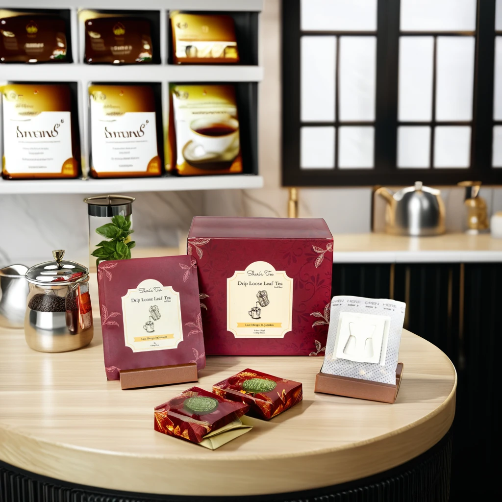 AT PACK 2024 LOW MOQ Custom Logo Matte Hanging Ear Coffee Drip Filter Bag Drip Coffee Sachet Drip Coffee Envelope