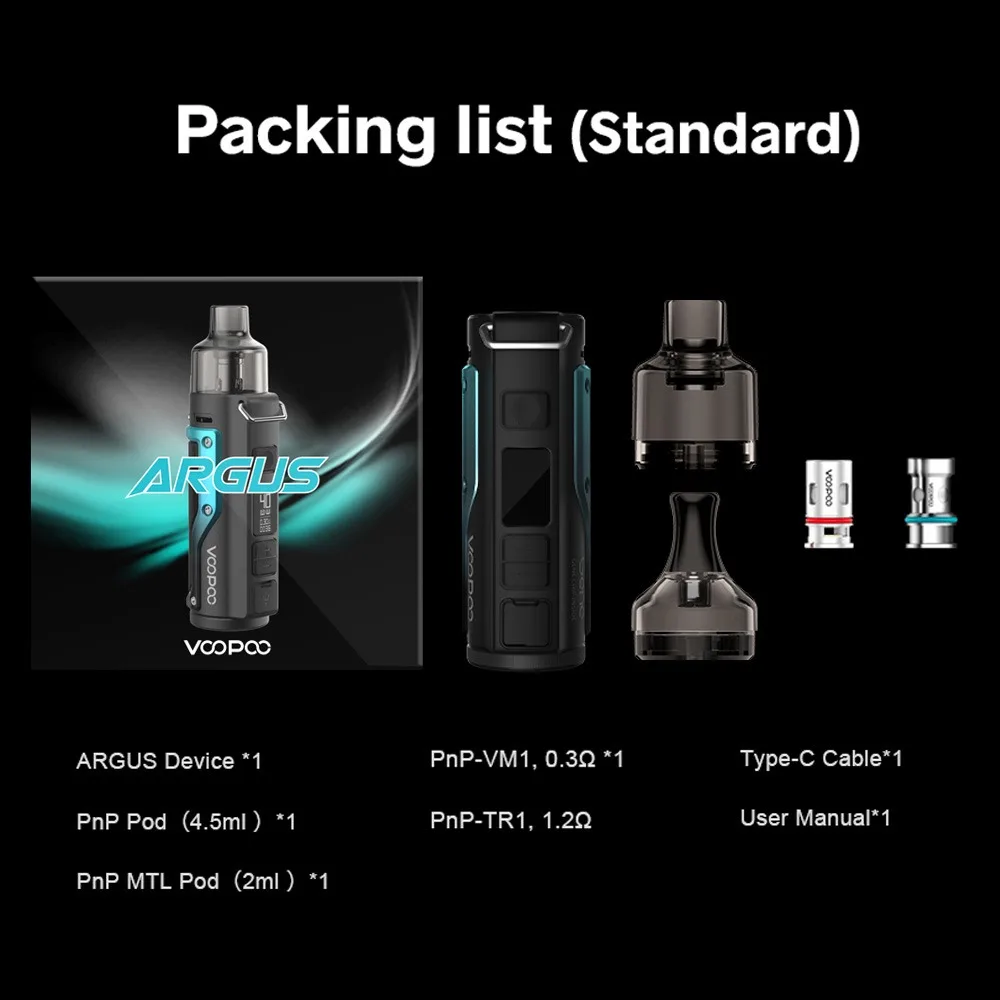 Заводская оптовая цена оригинальный VOOPOO Argus Pod Mod 40W TC Kit батарея 1500mAh электронная