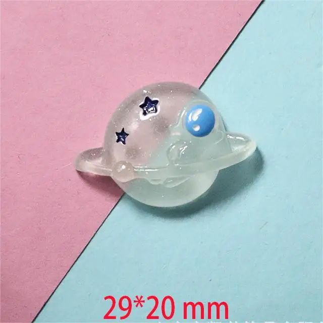 Wholesale Fashion  Glow Astronaut Planet Rocket Space Resin Diy  Accessories Shoes Hairpin Rope Hairpin Accessories