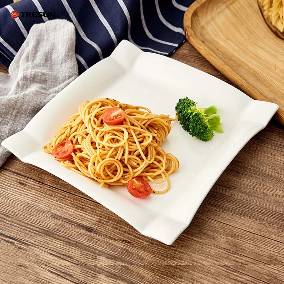 wholesale factory sale restaurant hotel serving ceramic square dinner plate dish for catering