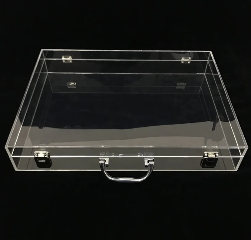 Индивидуальные экологически чистые прозрачные акриловые портфели/чемоданы портативные прочные товары полированные поверхности перерабатываемые картонные коробки