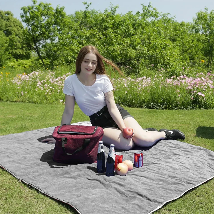 Waterproof Blanket 1.2kg Fleeced Puffy Outdoor Sand Proof Beach Waterproof Pet Dog Blanket For Couples