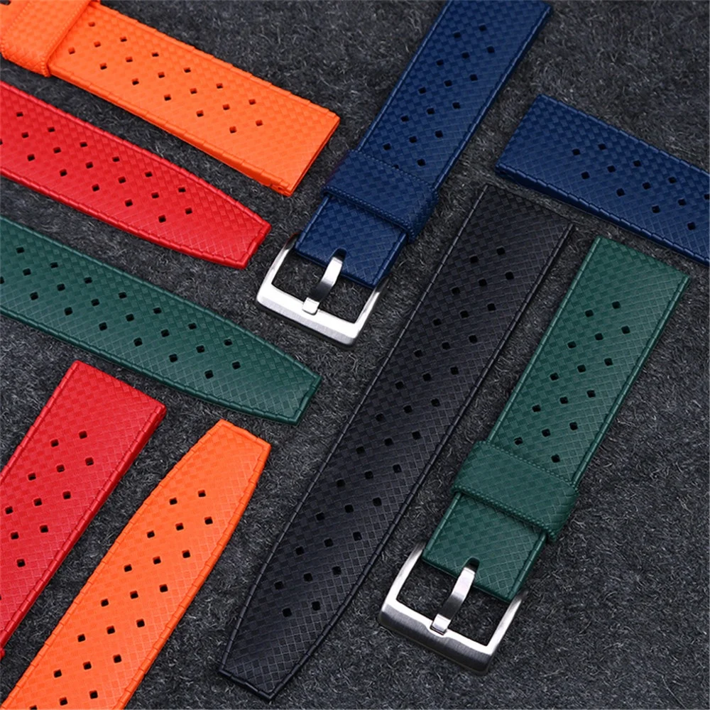 20mm 22mm Premium-Grade Tropic Rubber Silicone Watch Strap for  SRP777J1 Men Sport Diving Breathable Wrist Band Bracelet