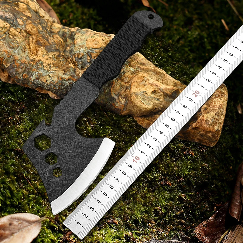 High quality steel tactical camping axe survival hand hatchet with fire starter rope on handle