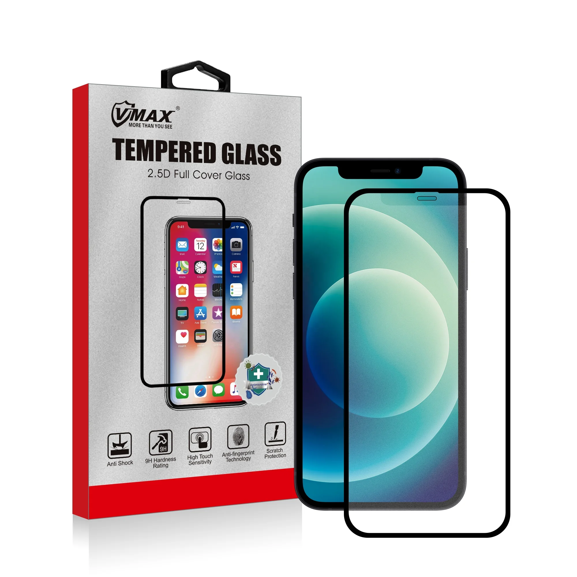 9H Full Cover Anti-Shock Silk Print Tempered Glass Film Matte Screen Protector For Iphone 12 Mini Series