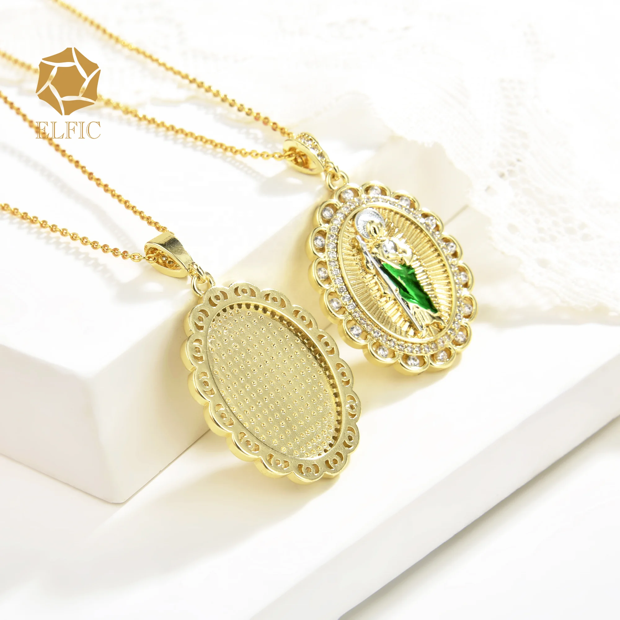 Elfic fashion jewelry wholesale 18k gold jewelry for women religious charms new bracelet san judas pendant