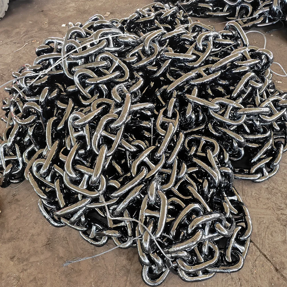 22mm black painted grade u3 cm690 stud link anchor chain