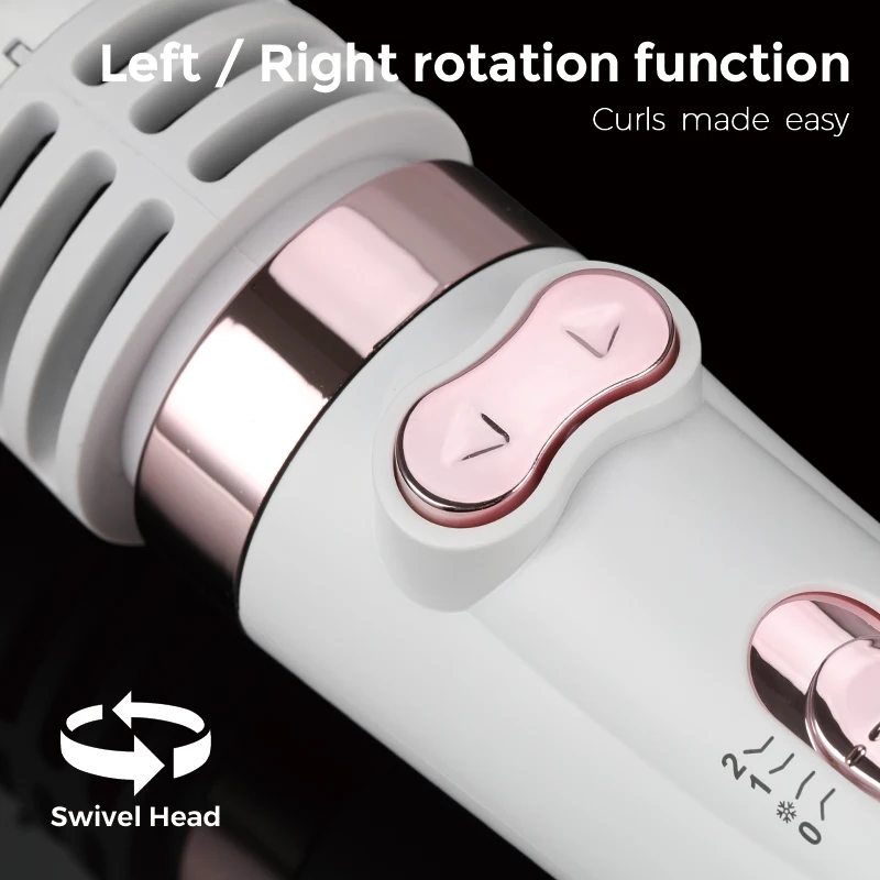 360 Degree Rotating Hair Curling Brush with Removeable AdjustableTemperature Hot Air Hair Comb