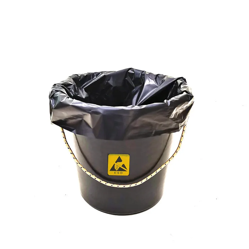 WHOLESALE FACTORY PRICE Antistatic Black Plastic PP Round Dustbin FOR industrial factories office school use