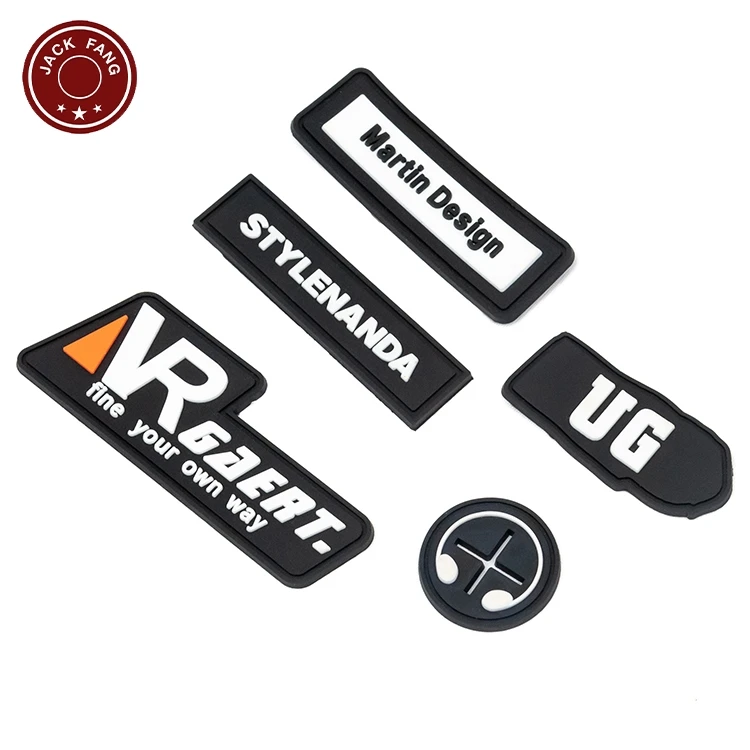Custom 3D Raised Effect Die Cut Clear Pvc Rubber Logo Patch Liquid Silicone Rubber For Clothing Labels