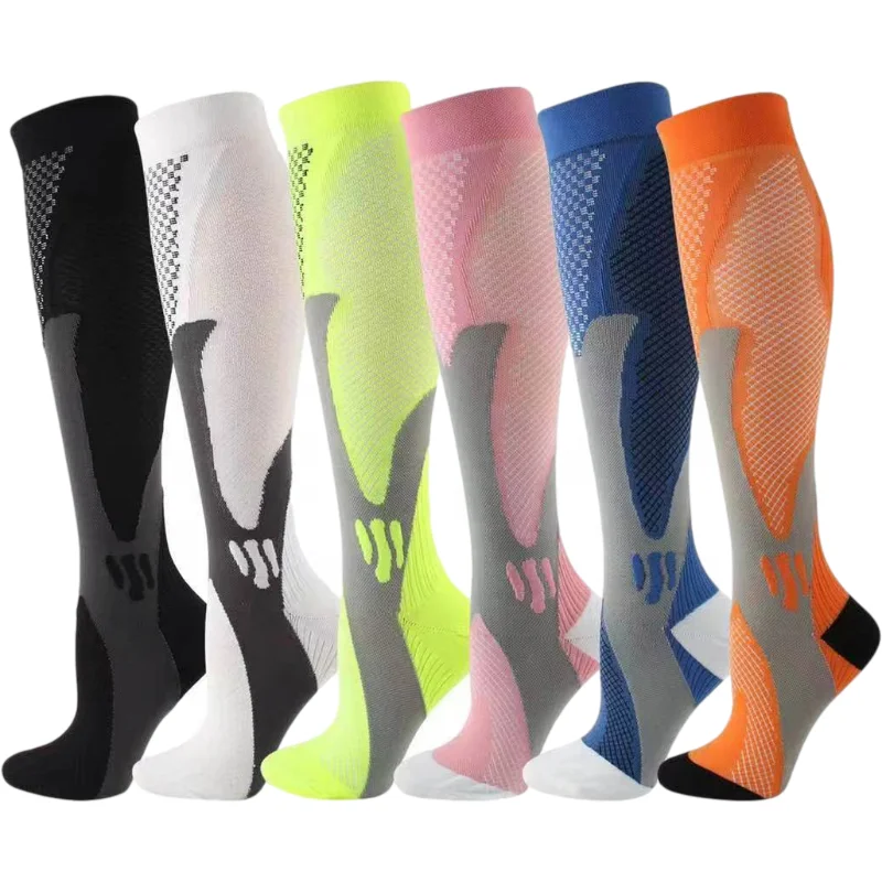 Wholesale Cotton Pressure Sports Socks Long Tube Gradient Marathon Professional Compression Nurse Medical Cycling Socks
