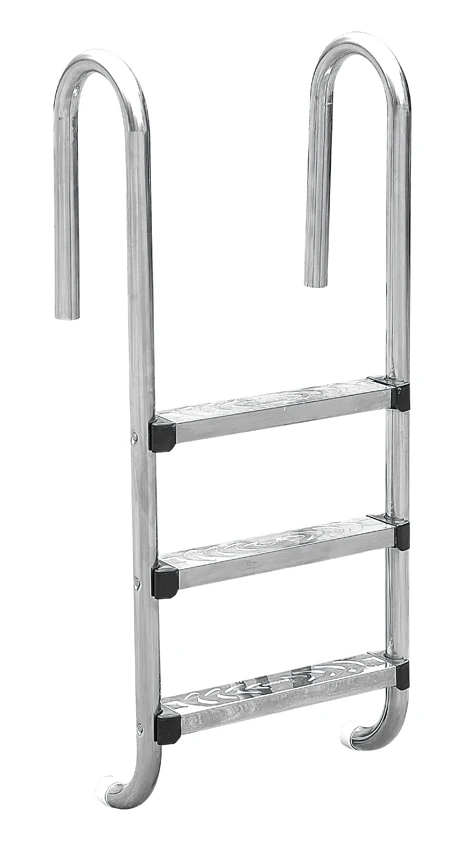 Cleanwell High Quality Stainless Steel Swimming Pool Ladder with Stainless Steel or Plastic Steps, 2 to 5 Steps
