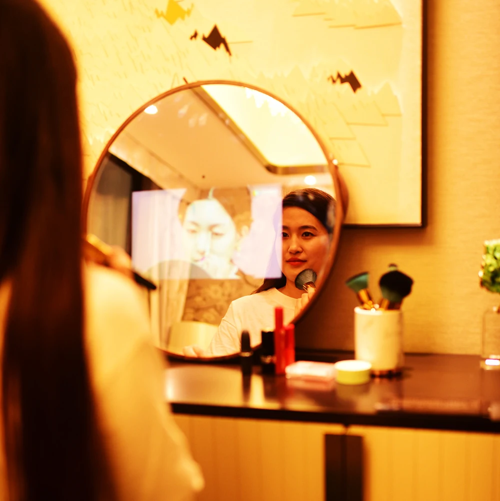 CUSTOMIZED FULL FUNCTION BATHROOM WALL MOUNTED TV MAGIC SMART MIRROR  ROUND MIRROR WITH TOUCH SCREEN WIFI