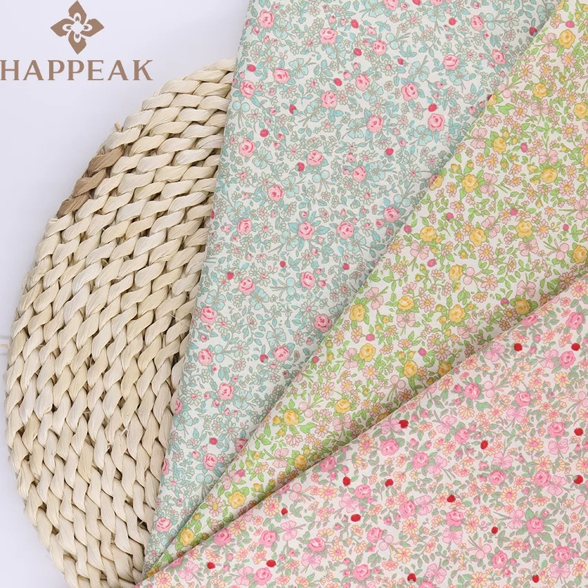 100% хлопчатобумажная ткань с цветочным принтом, индивидуальный дизайн, поплин, хлопчатобумажная ткань с принтом для изготовления женских платьев, в наличии