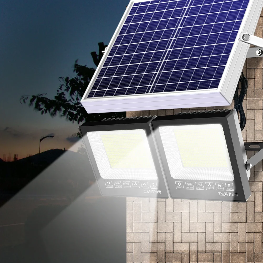 MeiCheng 100 Watt Led Flood Lights Electric Quantity Indicator Waterproof Ip65 50W 200W 300W Solar Lamp With Remote Control