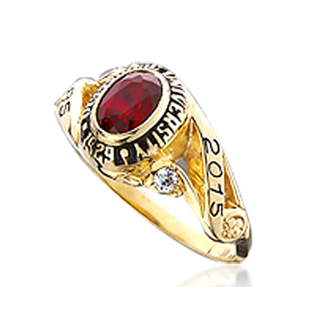 Custom Design Blue Stone University Graduation Rings for Men