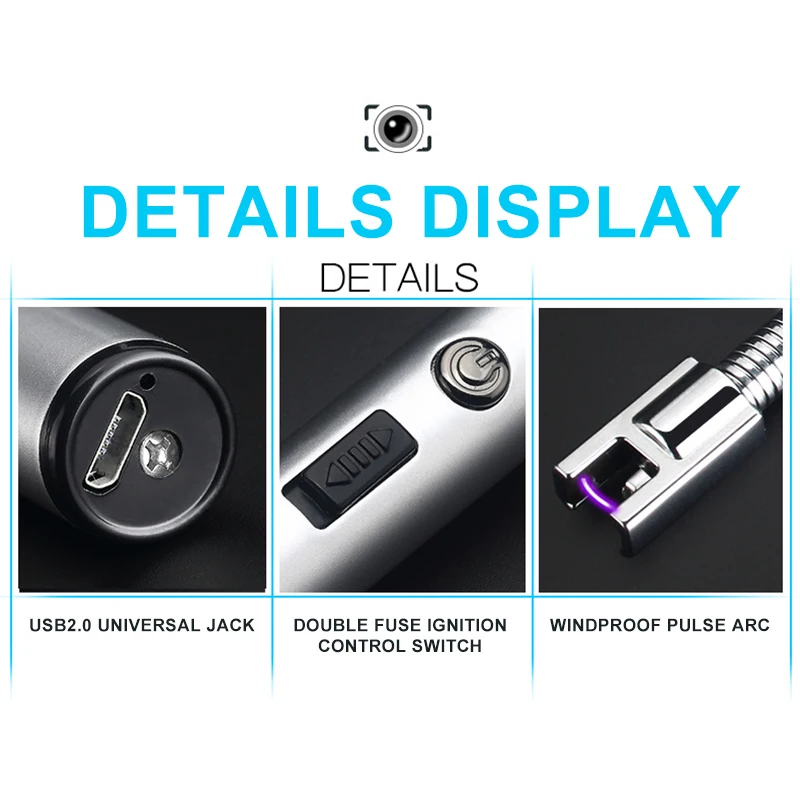Wholesale kitchen drop shipping custom logo eco slim windproof electric arc lighters