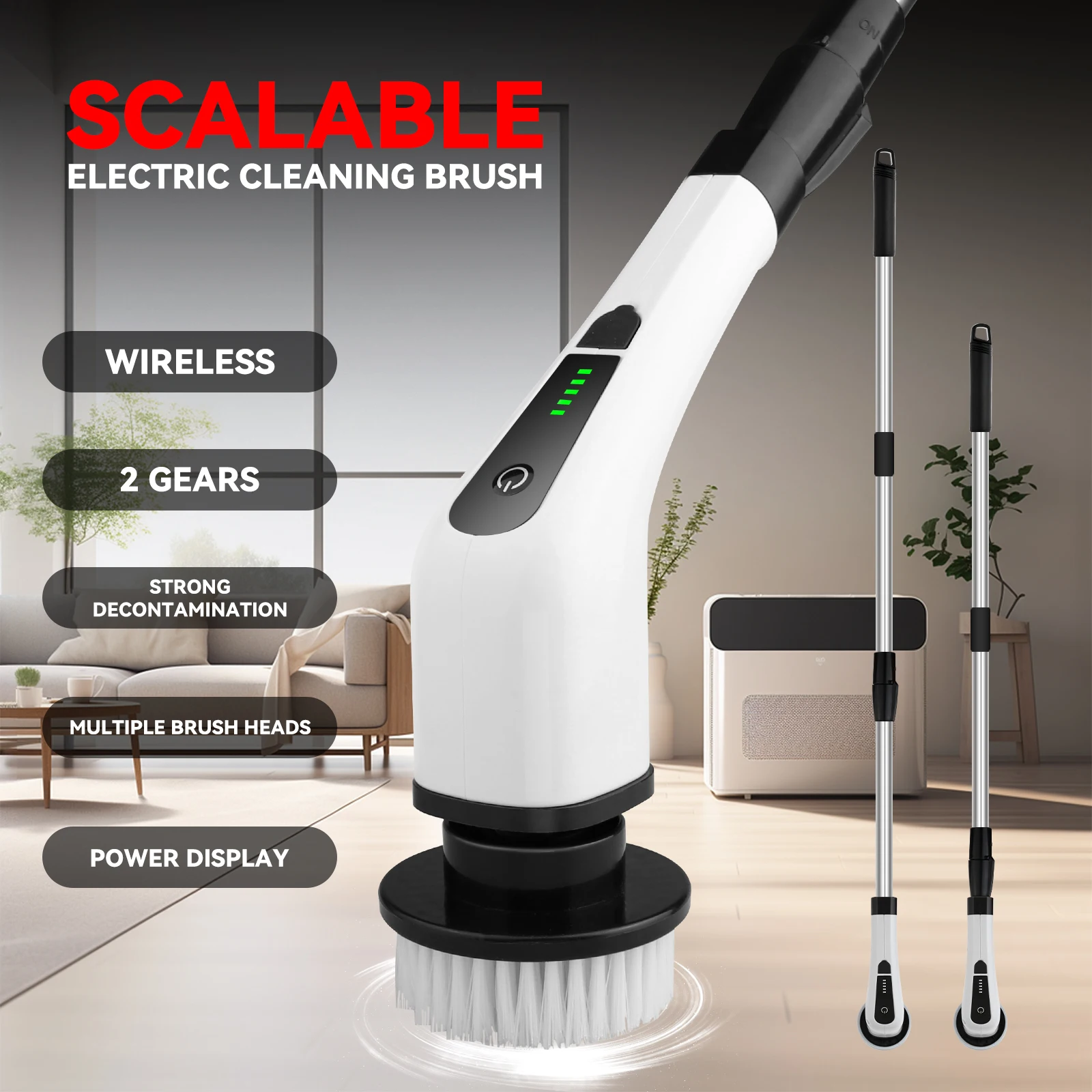Electric Cleaning Brush Rechargeable Electric Rotating Scrubber Wireless Cleaner Brush Home Appliance Yard Tools Gadget