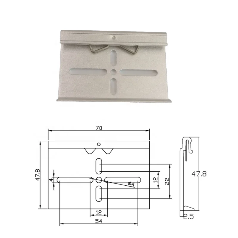 Aluminum alloy 60 wide waist hole standard guide rail buckle Metal guide rail buckle Aluminum alloy guide rail buckle