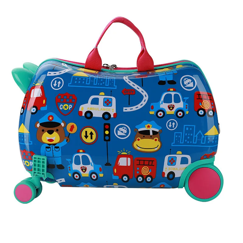 Wholesale New Fashion Ride on kids Luggage With Spinner Wheels Suitcase Cartoon kids suitcase