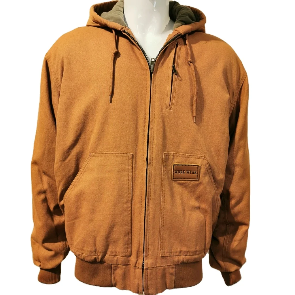 OEM ODM Hot Sale Heavy Duty 12oz Duck Canvas Fabric Men Heavy Insulated Jacket Work Canvas Jacket