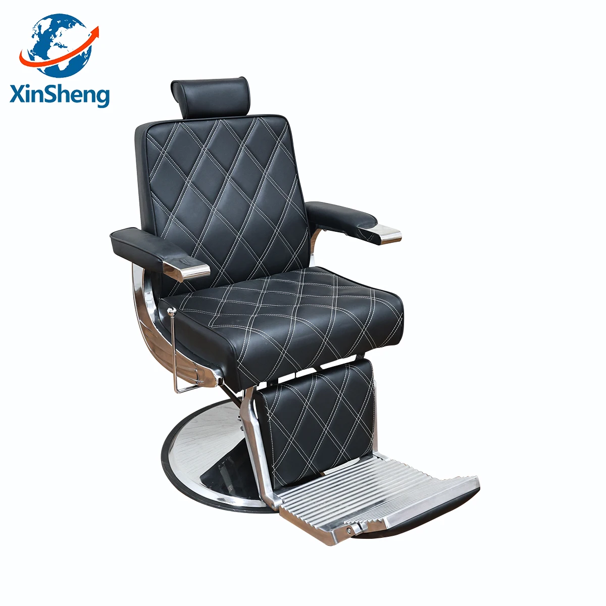 2024 Hair salon chair for salon furniture modern black beauty hydraulic with pump men with reclining system Italian design