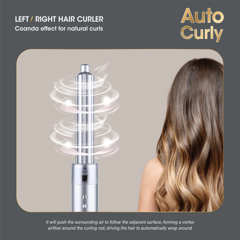Professional Foldable 7 In 1 Airflow Hair Styler 110000 RPM BLDC Motor Multi Styler Blow Dryer Brush With Heat Cold Function