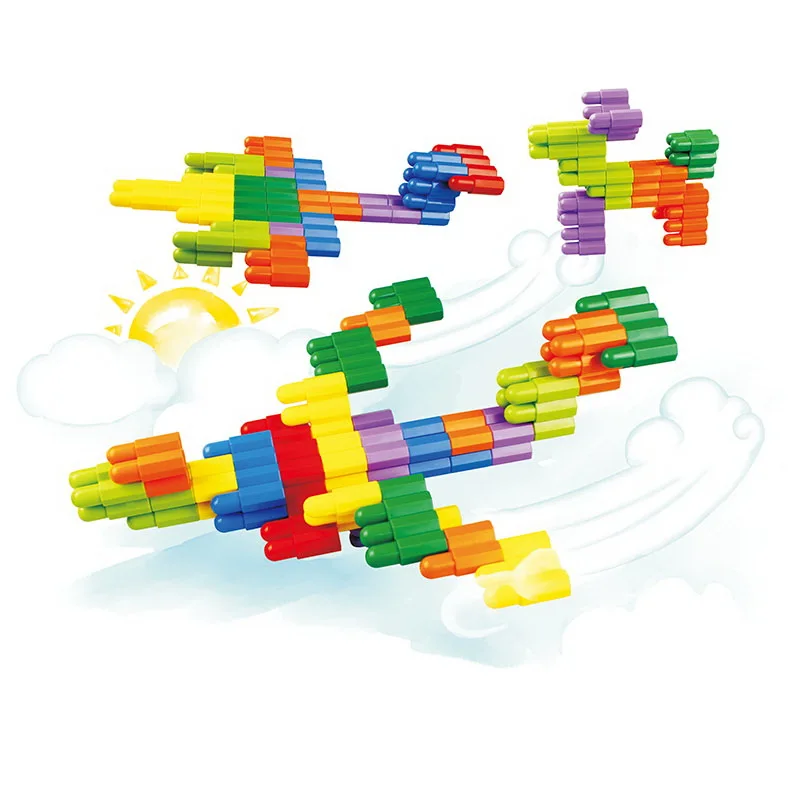 66PCS PP Colorful plastic bullet building blocks toys creative assembly educational toy block for kids