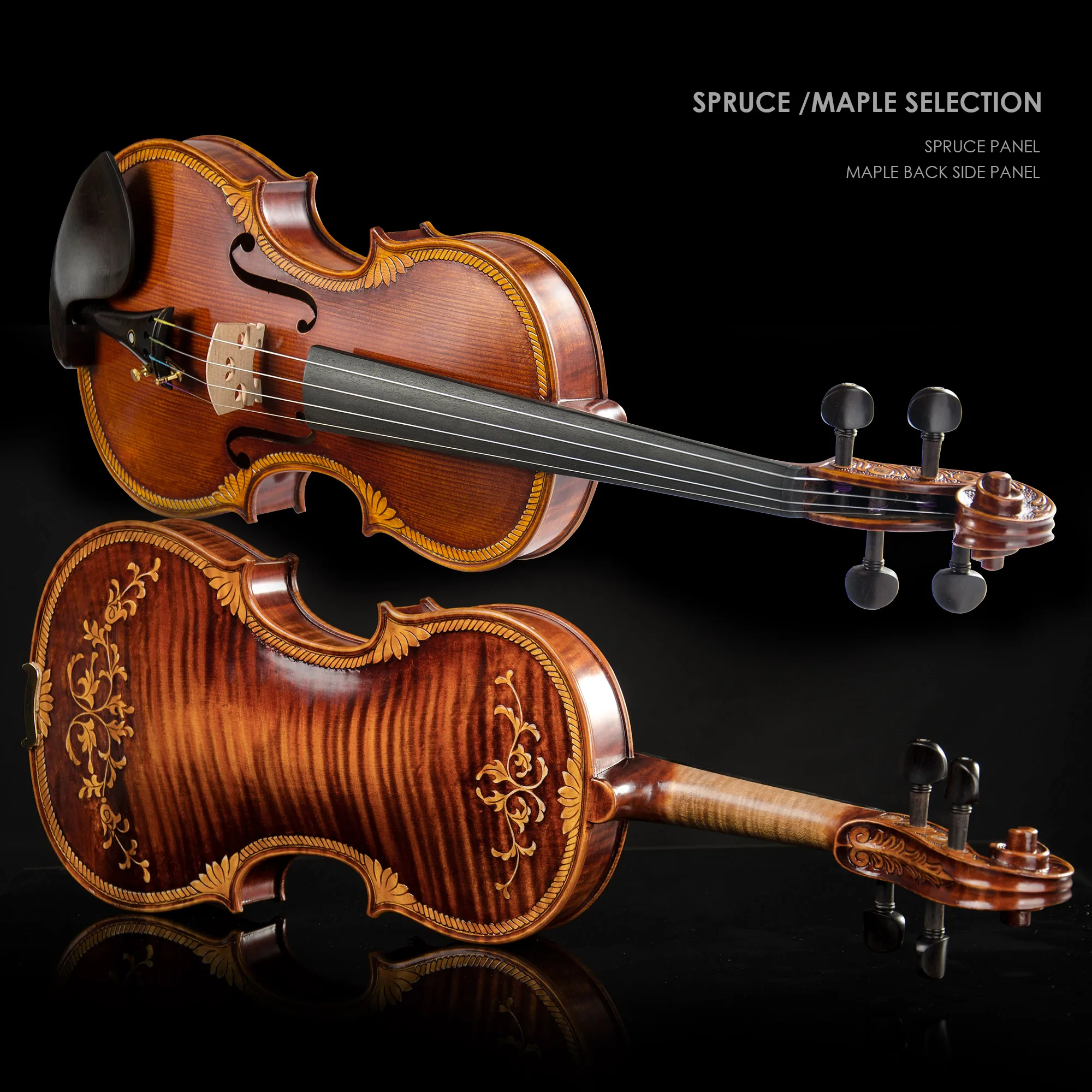 Wholesale 4/4 V08B Violins for Beginners and Students Spruce Face With Maple Back/Side Best Gift String Bow