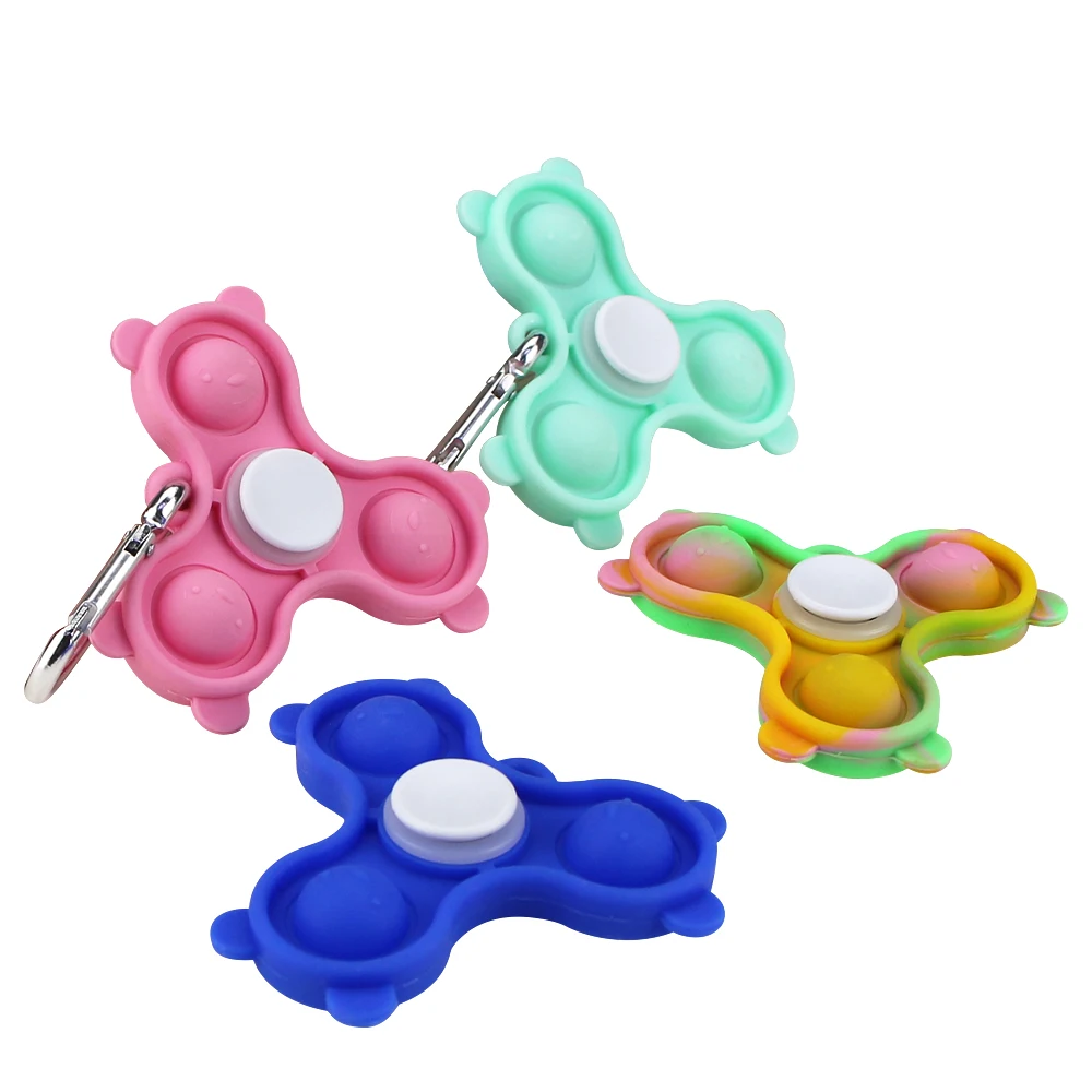 New Design Toys  Fidget Sensory Toy Push Pop Bubble Key Chain finger Spinner Simple Hand Shank Pad Spinner