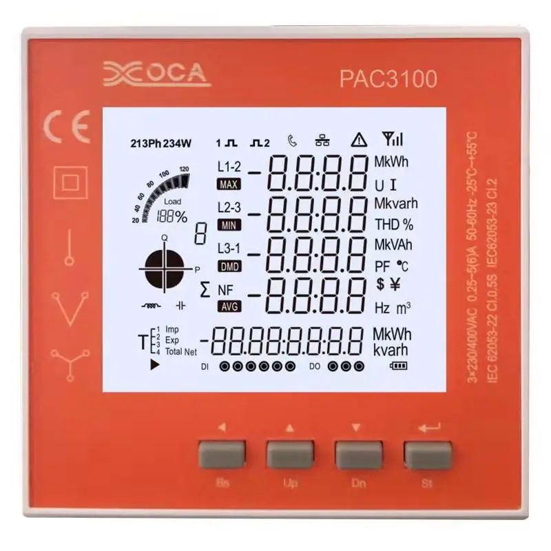 Панельный анализатор мощности PAC3100, умное подключение, цифровой измеритель мощности, 96x96 мм, панельный анализатор мощности