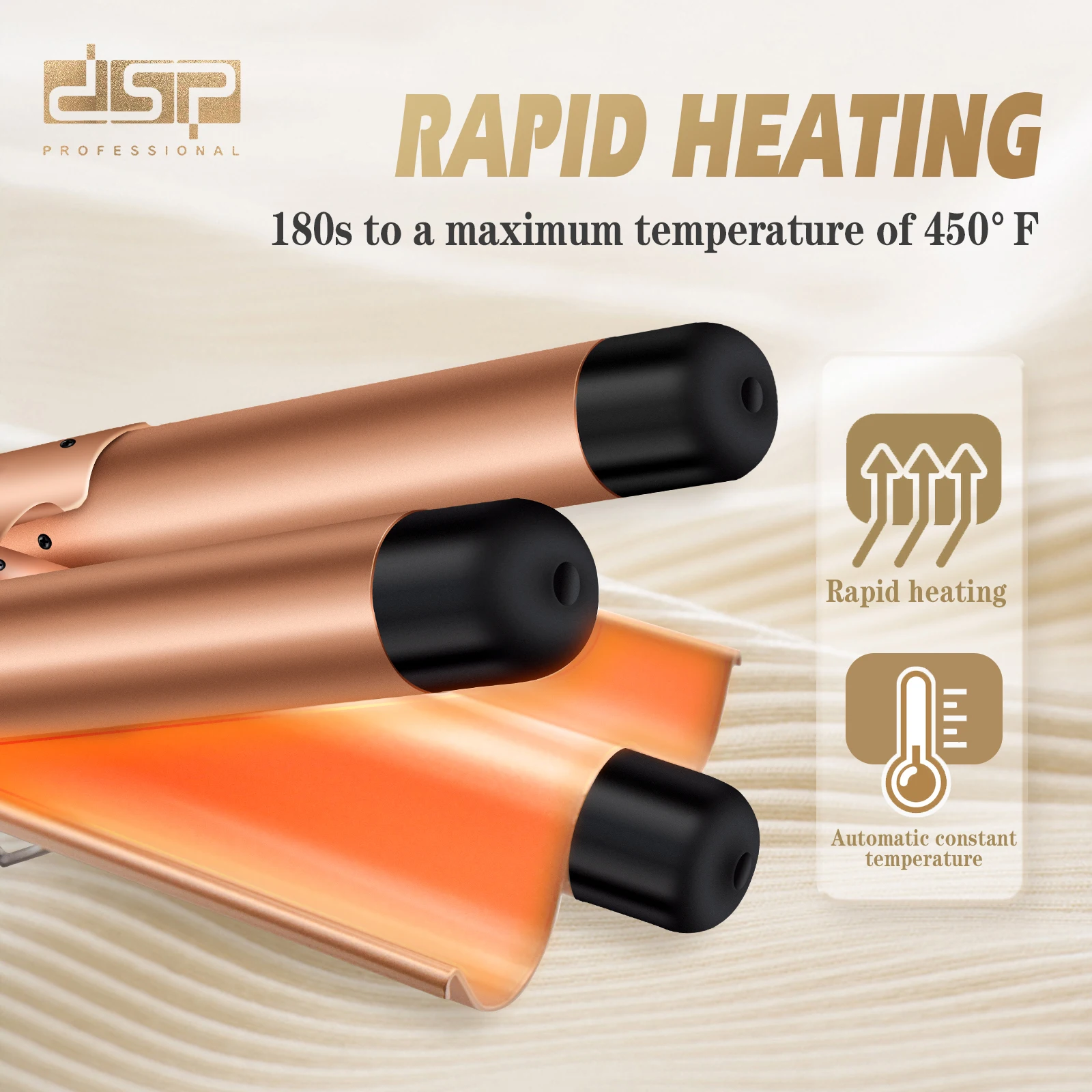 DSP High-power Hair Curler LCD Display 3 Barrel Waver Curling Wand Hair Fast Heating Temperature Adjustable Hair Curling Iron