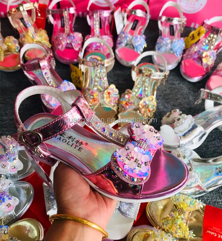 Китайские производители, оптовая продажа, красивая детская обувь с большим бантом, сандалии на высоком каблуке для девочек