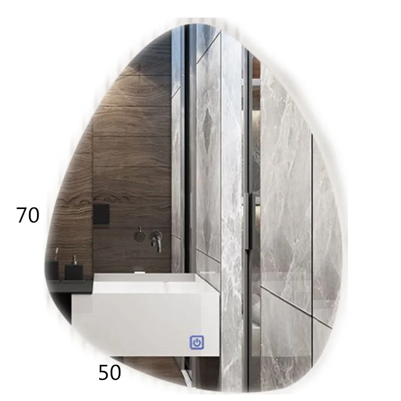 Rainhou LM-3 high quality bathroom led mirror irregular wall mirror with led light