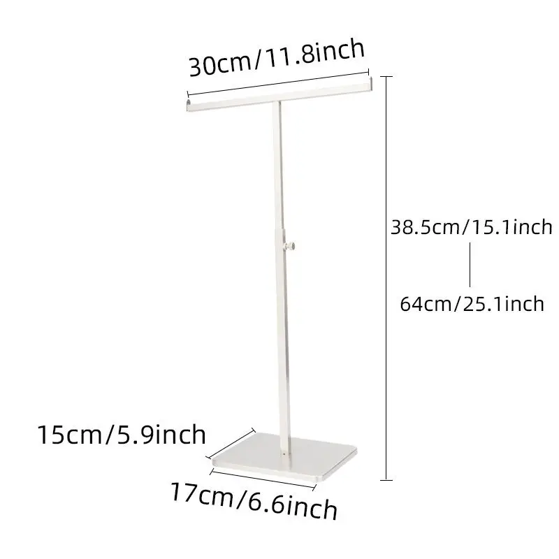 Stainless steel multi-functional T-tie silk scarf bag underwear display rack clothing store detachable jewelry display rack