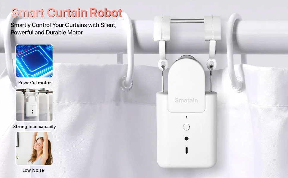 Galime Alexa Google Home Control Smart Tuya Wifi Motorized Electric Automation Motorised AutomaticRail Rod Curtain Motor battery