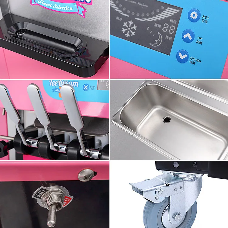 Cheap Price Commercial 3 Flavor Soft Ice Cream Machine 20L Making