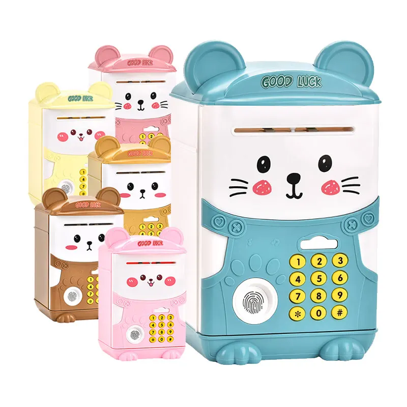 Wholesale Children Atm Machine Cute Bear B /O Password Piggy Bank Electronic Money Saving Boxes Safe With Password For Kids