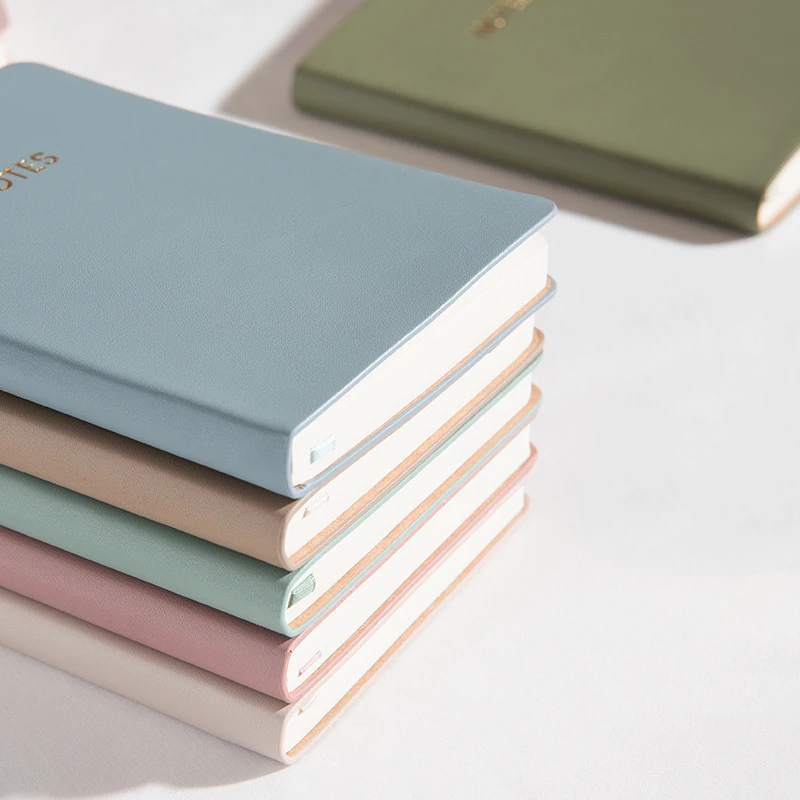 LABON A5/B6 Morandi Color Notebook Concise Style Light Colors Lined Page Blank Page Notepad Cute Stationery School