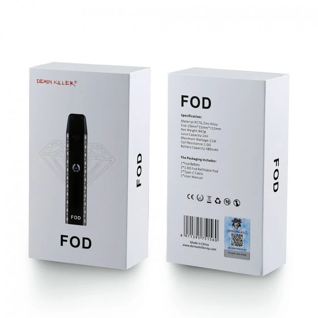  Оригинальный набор Demon Killer FOD Pod стартовый 580 мАч вейп-ручка катушка из органического хлопка 2 мл пустая заменяемая