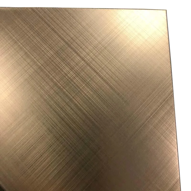 Цветное покрытие PVD SUS 204 304 SS Hairline цветная перекрестная металлическая листовая пластина из нержавеющей стали для украшения