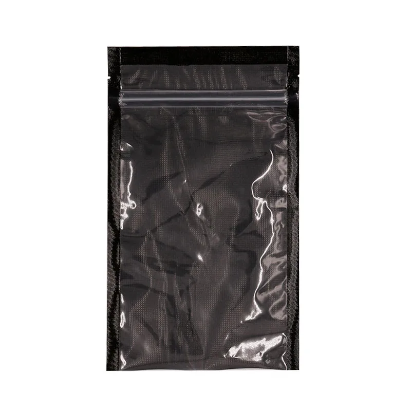Good Quality Customizable Clear Front Black Back Vacuum Three Side Seal bags Food Barrier Packaging