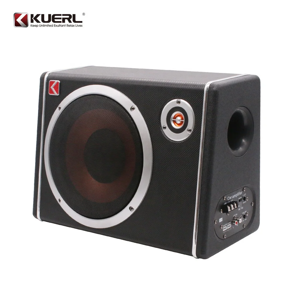 Top selling high power 12V subwoofer refit 10 inch trapezoid car audio system with tweeter