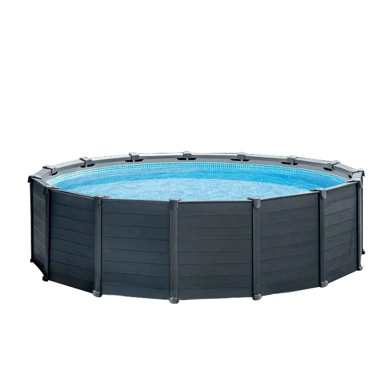 INTEX 26384 15FT8IN X 49IN GRAPHITE GRAY PANEL POOL SET