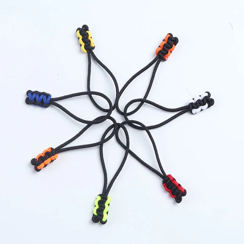 S447# color clash woven zipper puller custom own logo design nylon rope soft pvc zipper puller