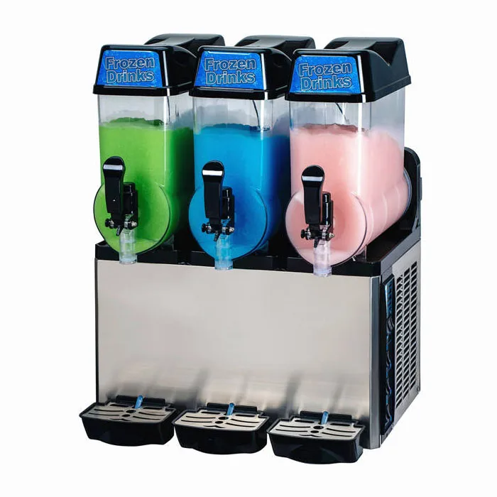 3 Tanks Commercial Ice Frozen Drink Slush Smoothie Maker 2 Bowls Margarita Slush Machine Frozen Drink Slushie Machine for Sale