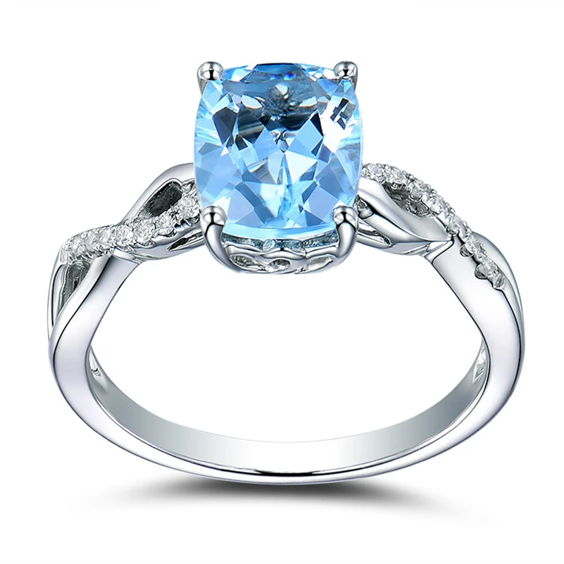 925 Sterling Silver Plated Sapphire Diamond Close Rings for Women Topaz Colored Gemstone jewelry Anillos De Diamante Bizuterias