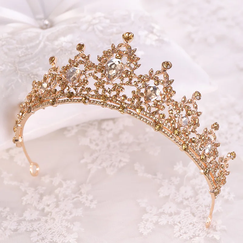 2024 hot sale rhinestone  Flower Wedding Crystal Tiara Bridal Crown Tiaras